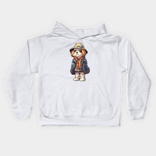 A cute dog wearing street fashion Kids Hoodie